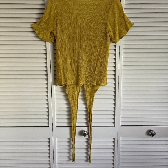 The Impeccable Pig v neck short sleeve blouse yellow women’s small - Picture 14 of 15
